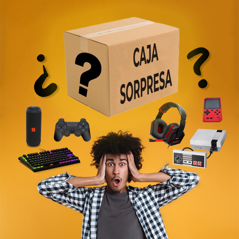 Caja sorpresa | Consola Retro | Auriculares | Teclado | Videojuegos | Altavoz MISTERY BOX Gamer | Mistery Box Electronic | Gaming |